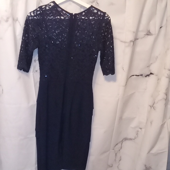 Betsy & Adam black/blue dress 4P - Picture 4 of 7